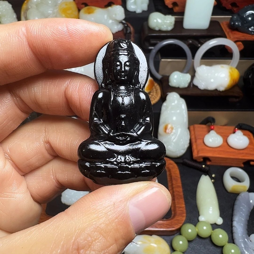 和田玉（墨玉）未镶嵌挂件