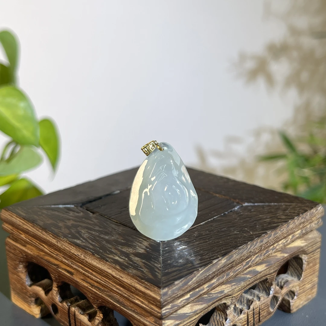 JXB17-014  18K精品天然翡翠A货原石吊坠