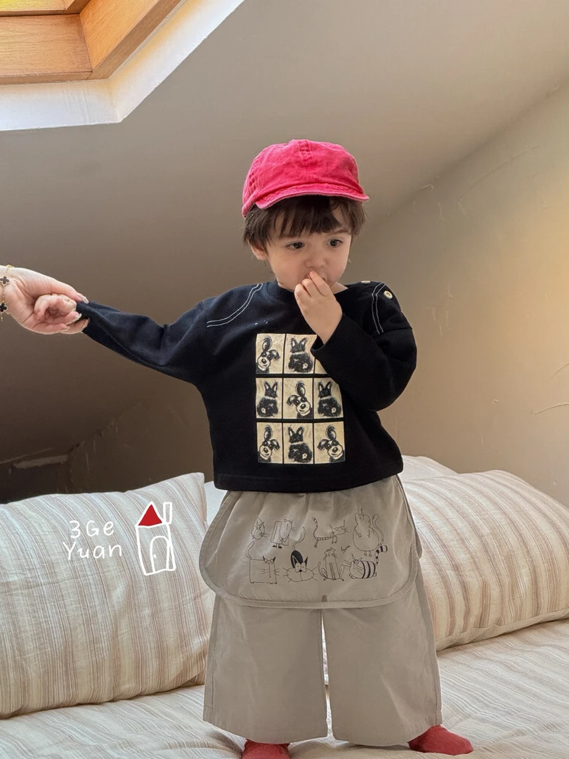 三个院2025浅秋  SGY8551 黑色上衣 SGY8552 米色裤子