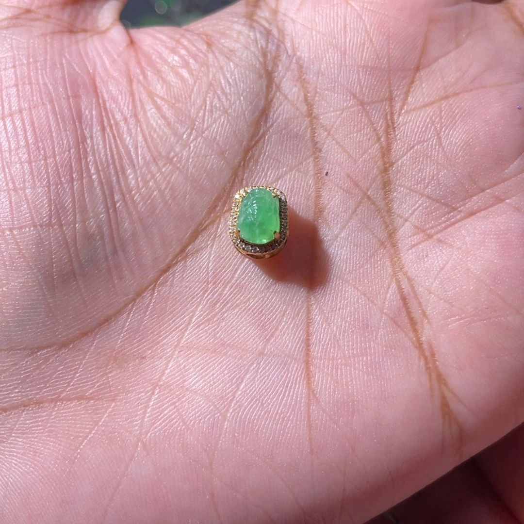 吊坠(不含链)18K金镶嵌翡翠宜****锅