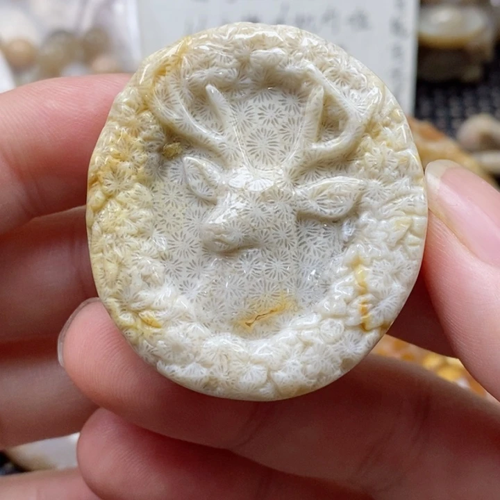 硅化珊瑚（珊瑚玉）颈饰未镶嵌