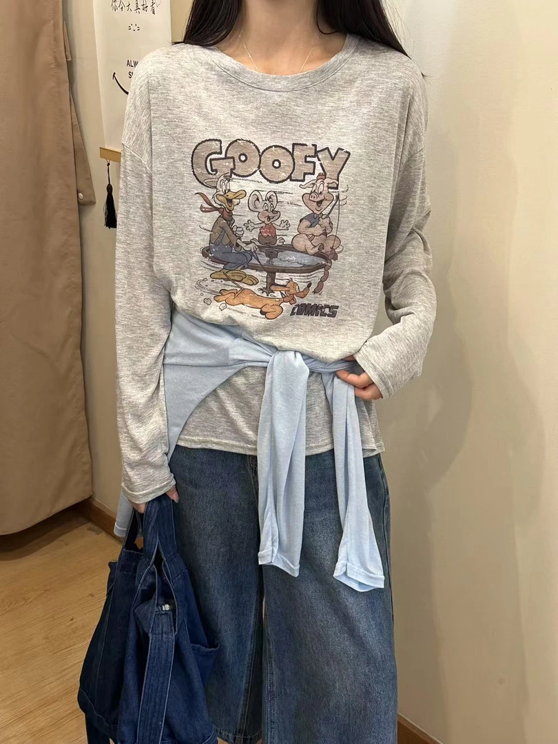 十三行新款#韩版卡通印花宽松上衣#26193