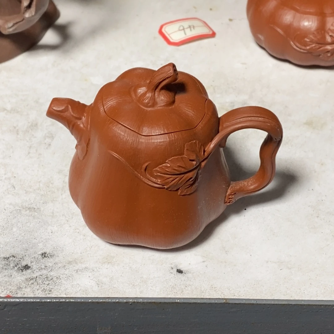 紫砂茶壶白8 南瓜