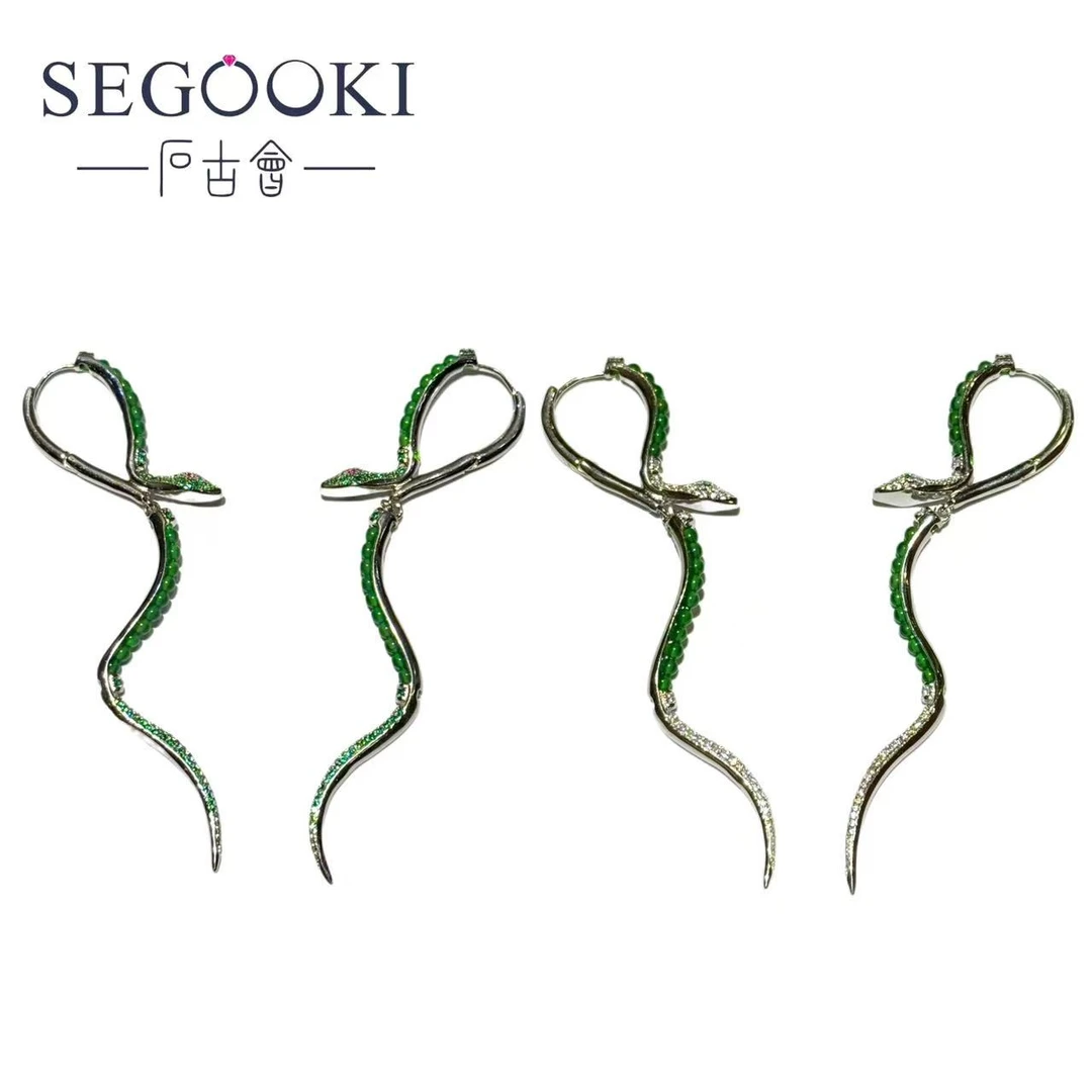 S925银翡翠耳饰-多样性发一-FC081