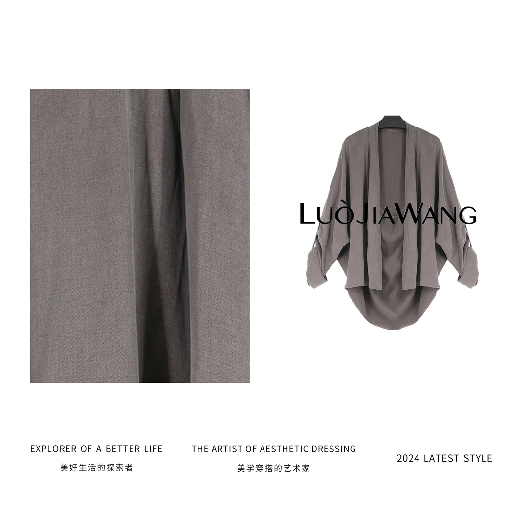 LUOJIAWANG复古质感舒适简约宽松设计款小众上衣开衫