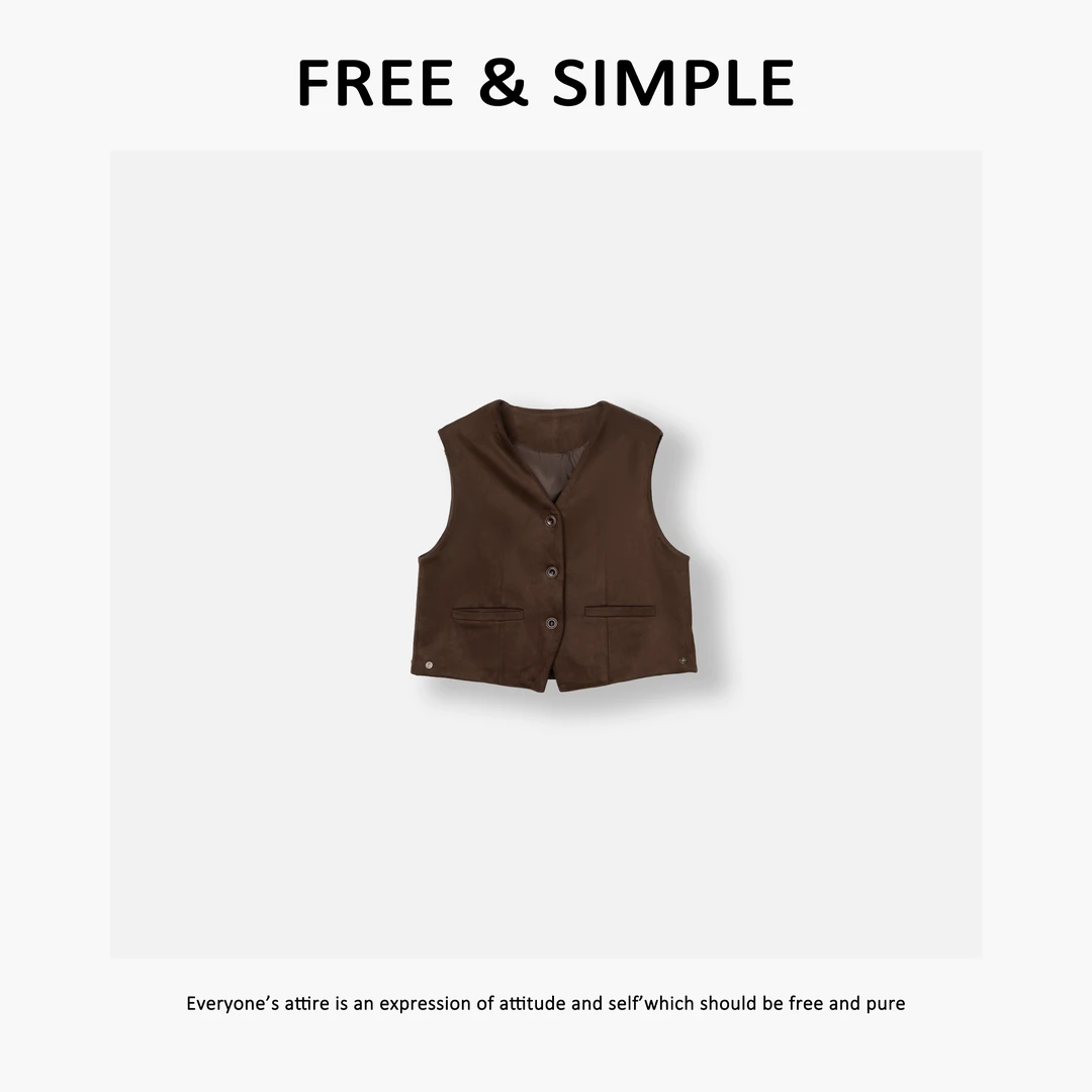 Free&Simple-‘冬日’小众复古感秋冬款皮绒马甲-7885