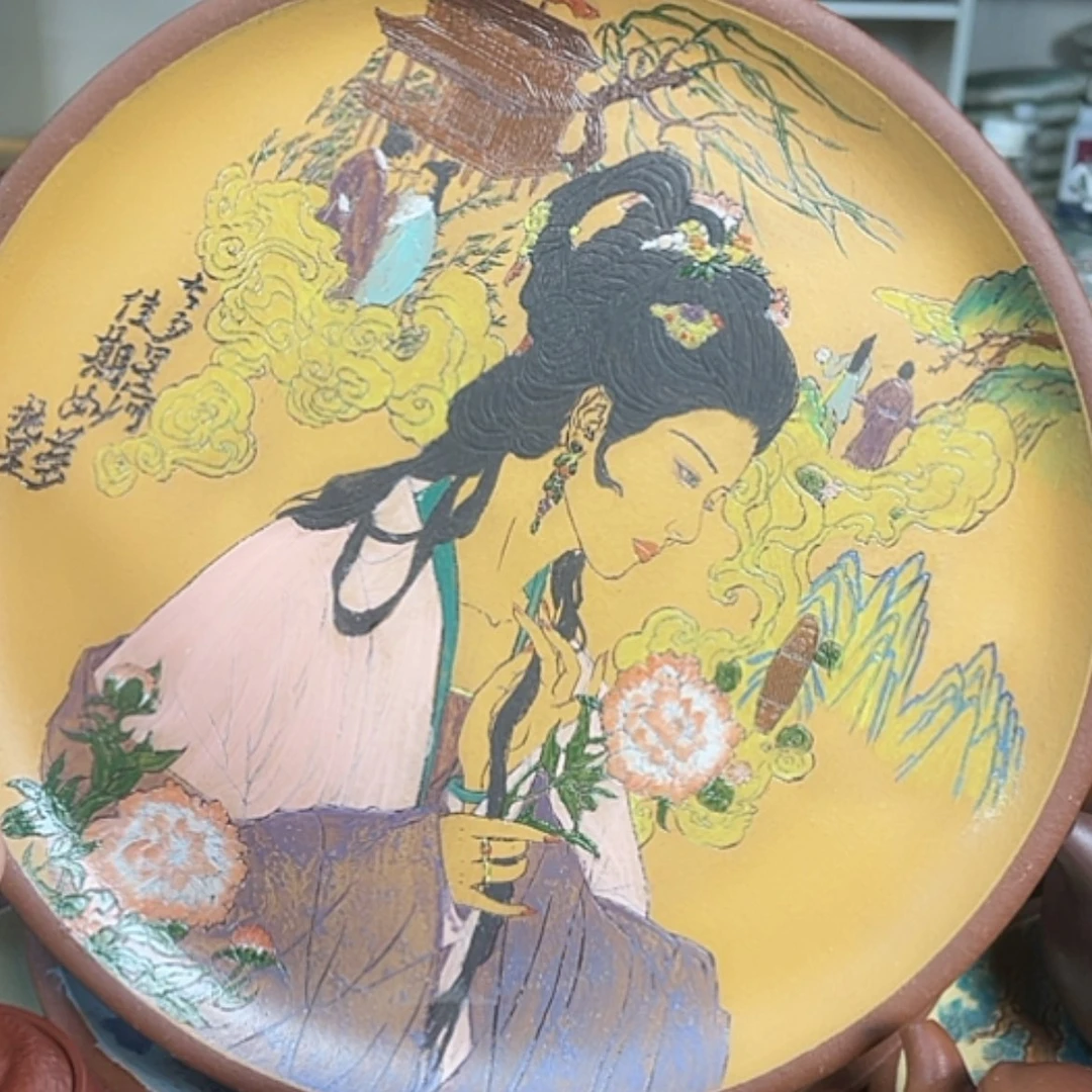 【闪购商品】汤*傲全手彩刻美人图……壶承