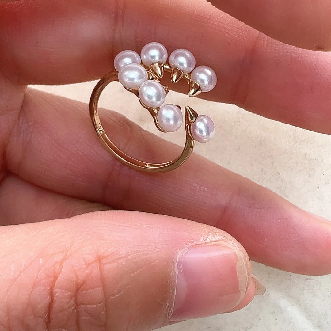 淡水珍珠戒指银S925镶嵌