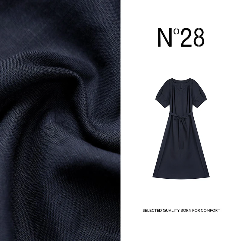 N°282025夏季时尚显瘦气质休闲连衣裙收腰中长款女士裙885242L213