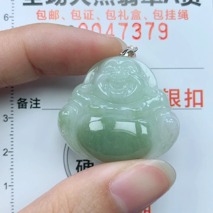 翡翠颈饰银S925镶嵌天然翡翠a货