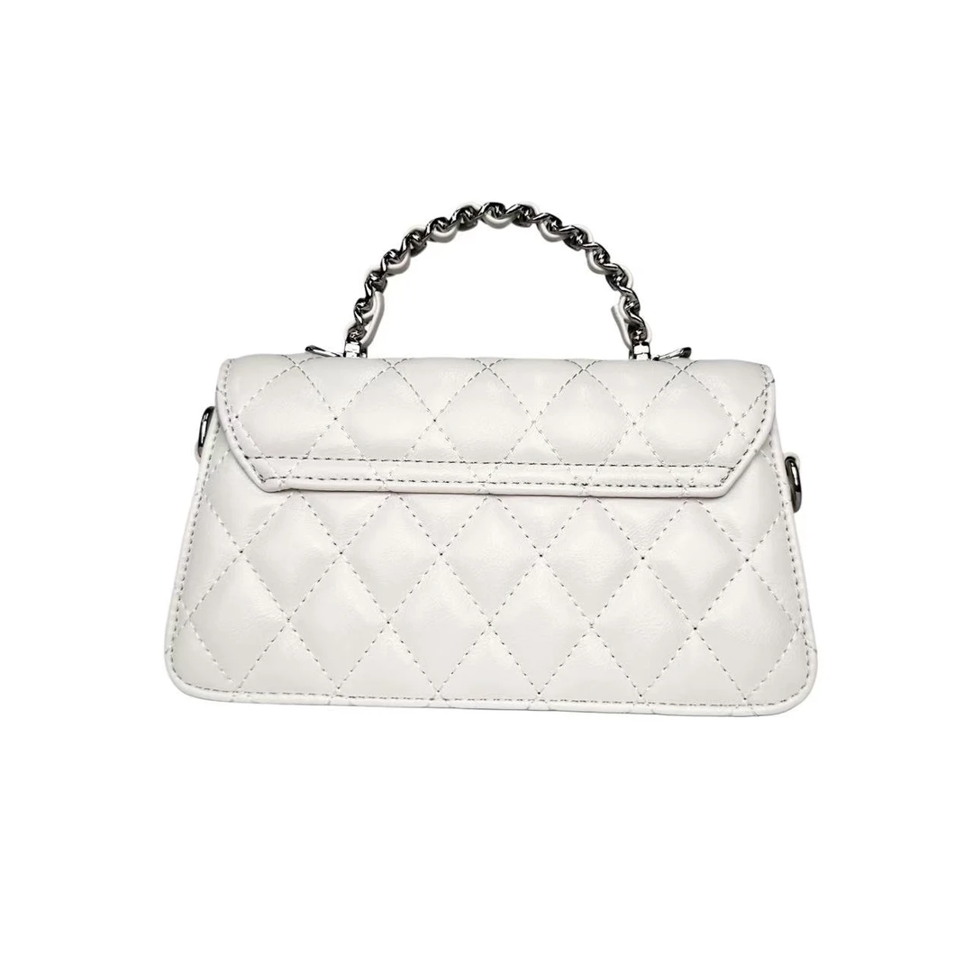 2025夏季新款菱格绣线单肩斜挎包小香风小方包6697