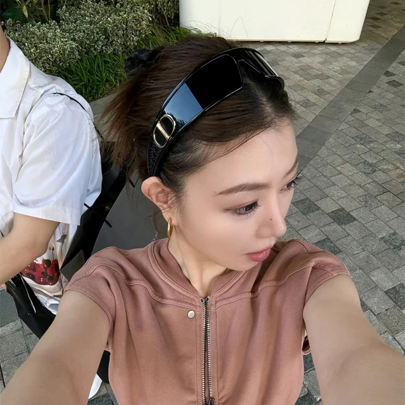 新款发箍墨镜二合一辣妹网红冬季雪地登山骑行防紫外线d家太阳镜