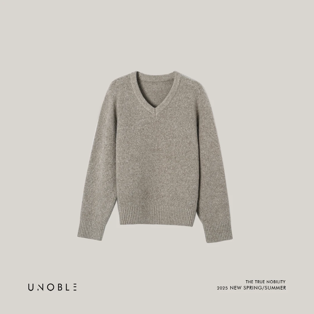 UNOBLE 2025 A/W【拿铁漫想】秋冬新品 V领兔毛套头毛衣