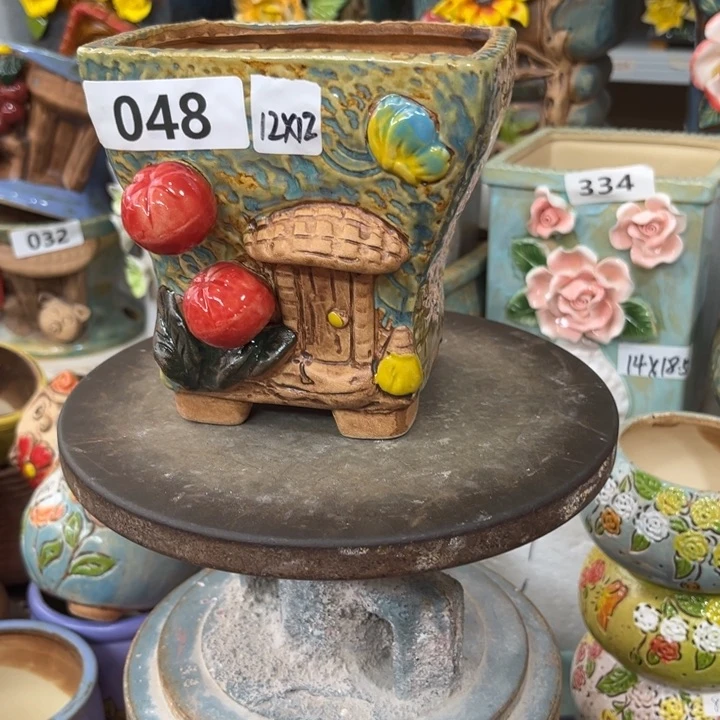 紫砂花盆粗陶材质多肉花盆