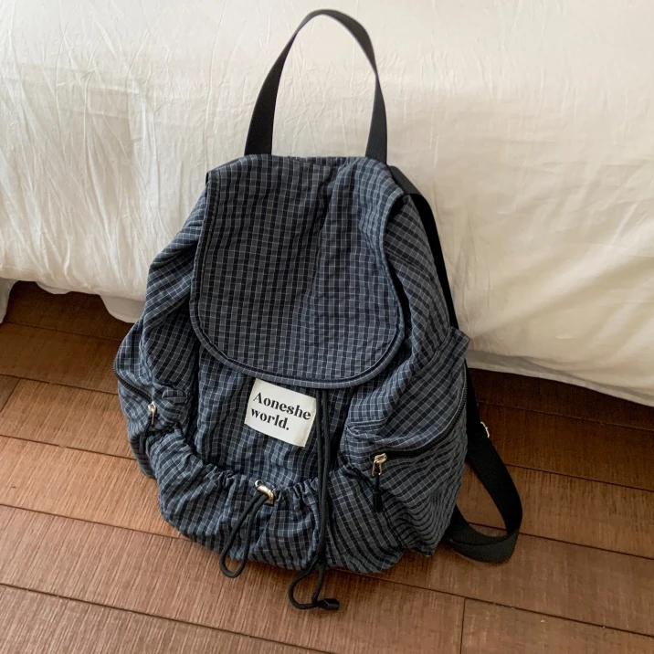 街头潮流氛围感2025双肩包韩版ins文艺小清新百搭书包慵懒风背包