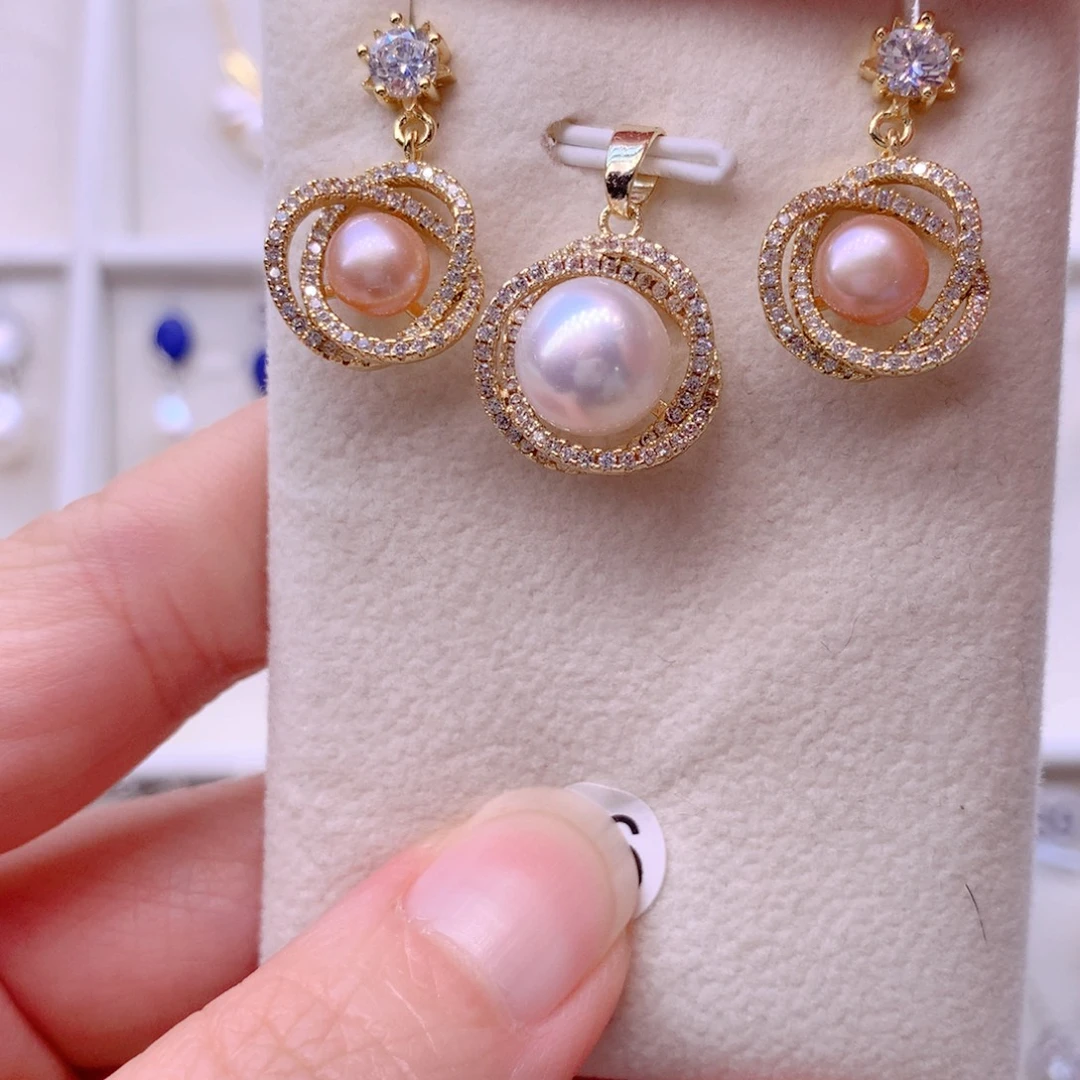 淡水珍珠耳饰合金