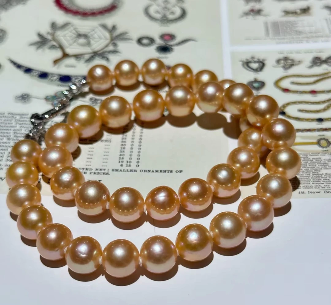 不锈钢项链 Eio 重工金色珠珠项链饰品116E06034