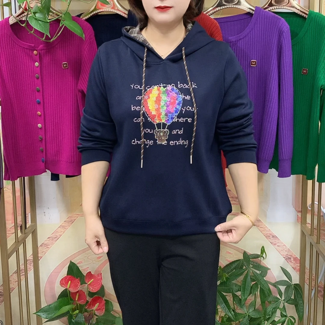 常规款绣花常规套头秋季圆领T恤字母一字领