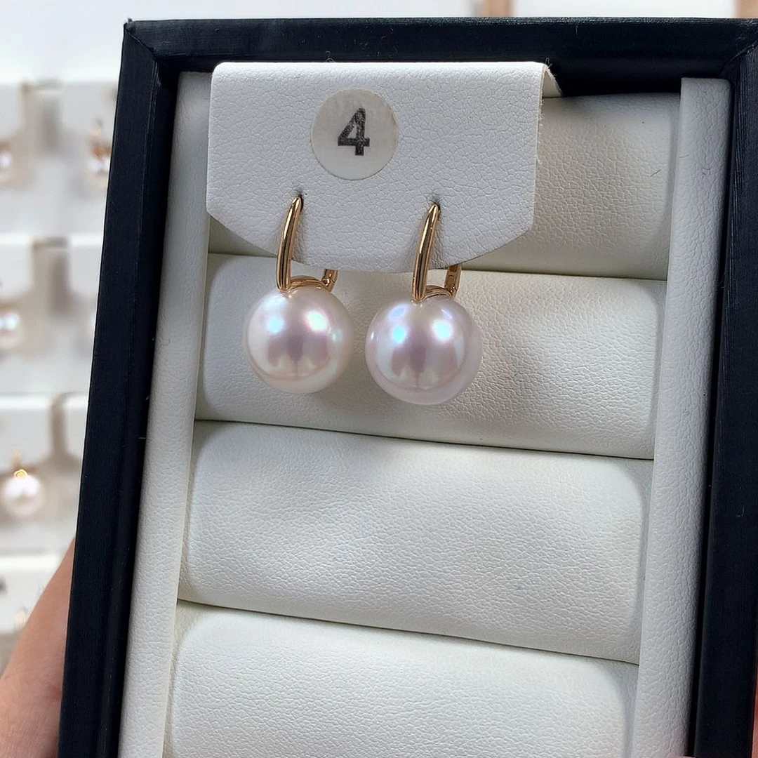 18K金镶嵌耳饰淡水珍珠
