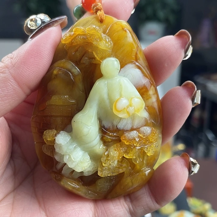 蛇纹石玉未镶嵌颈饰