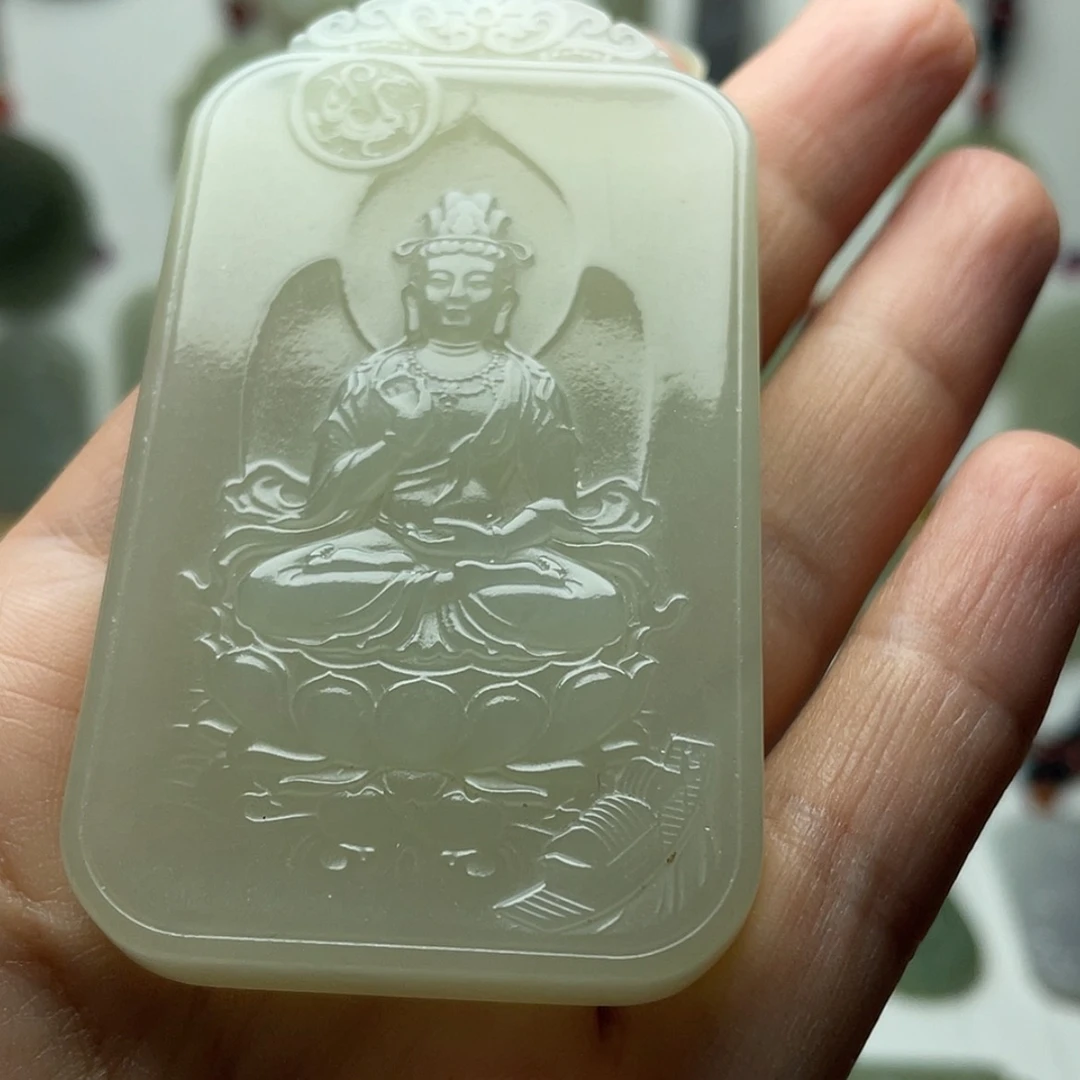 【闪购商品】双面精雕坐莲观音牌良*