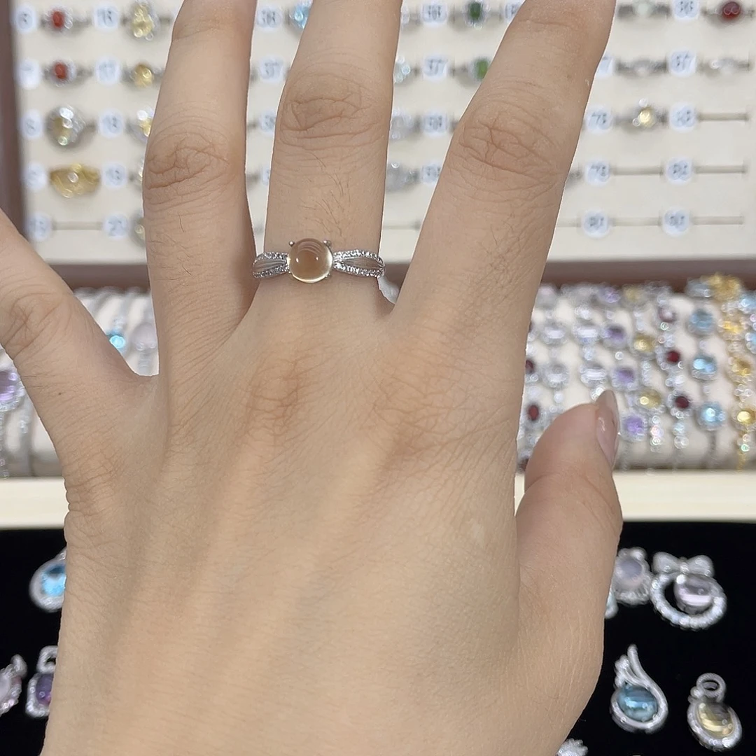 水晶戒指银S925镶嵌