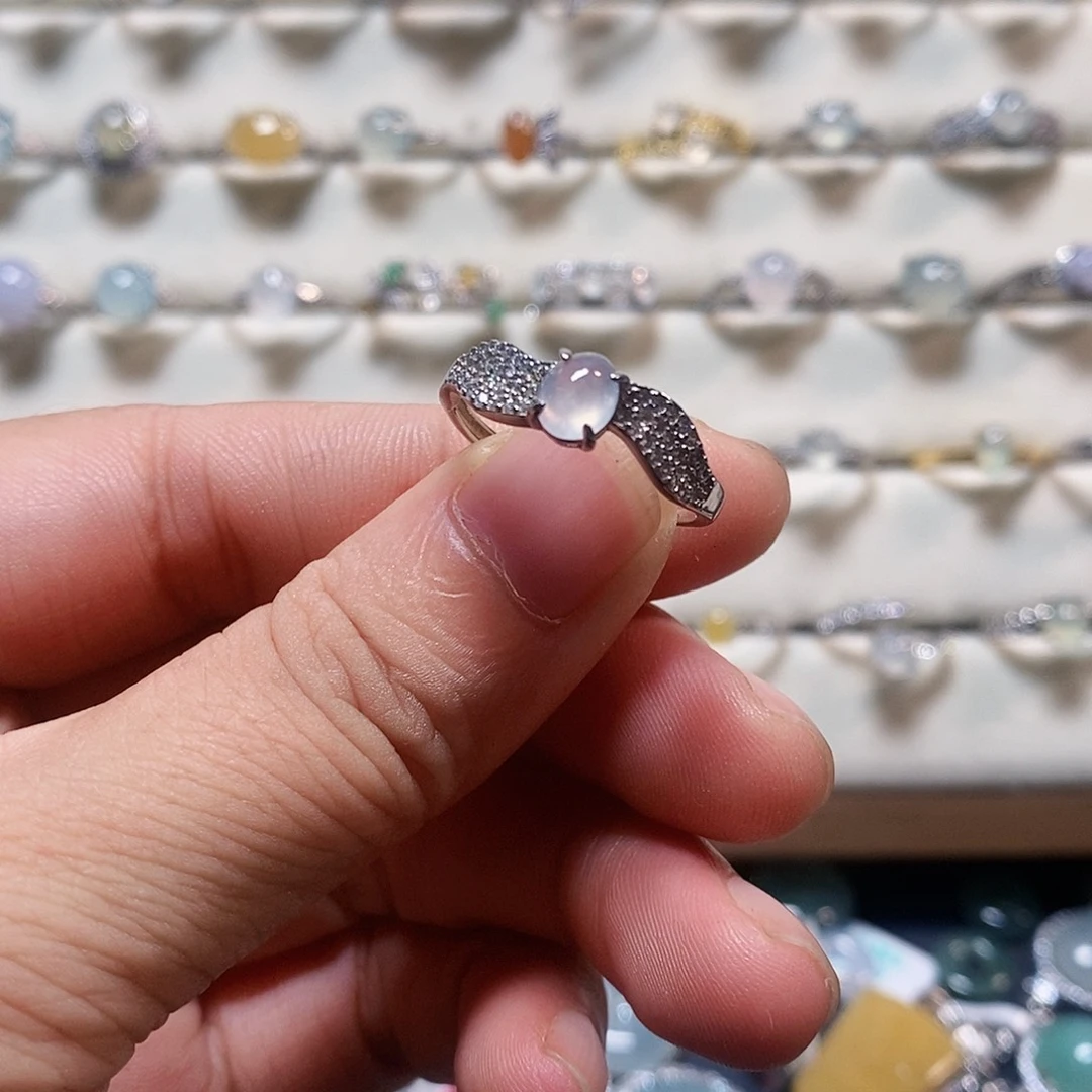 翡翠银S925镶嵌戒指