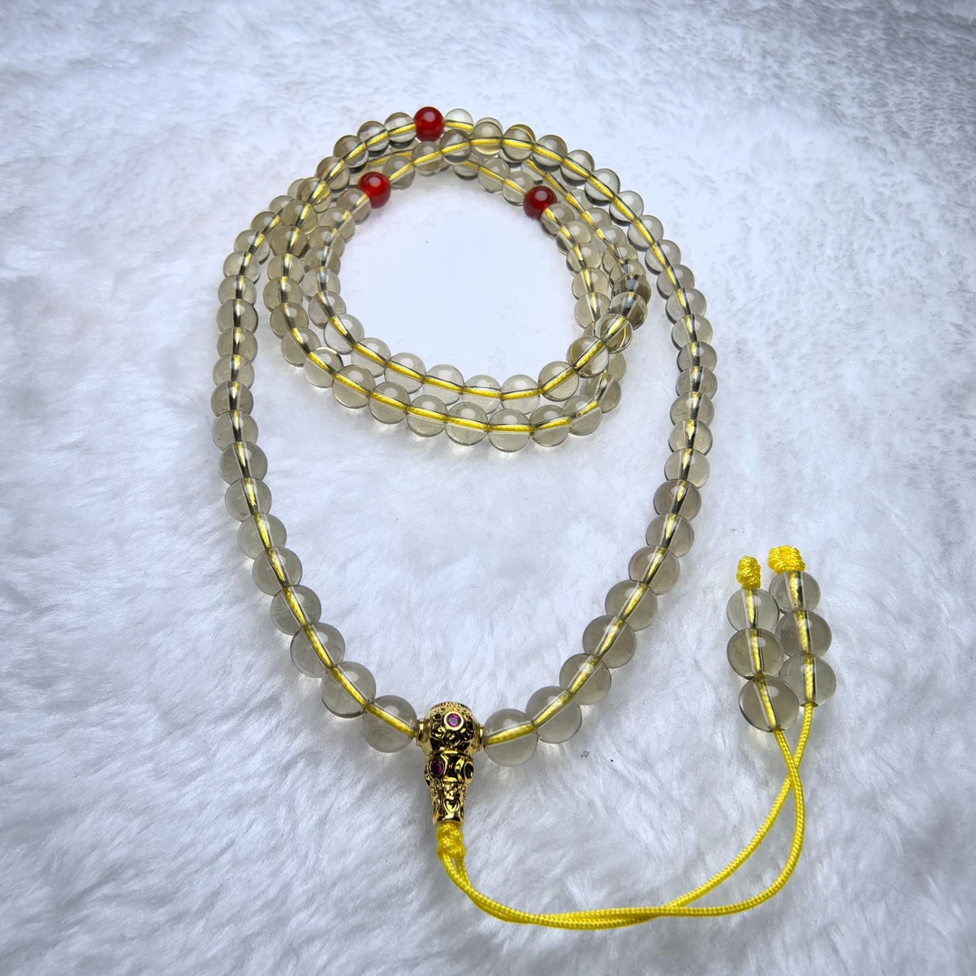 黄水晶108颗念珠  高透双A长链  多样性发其一