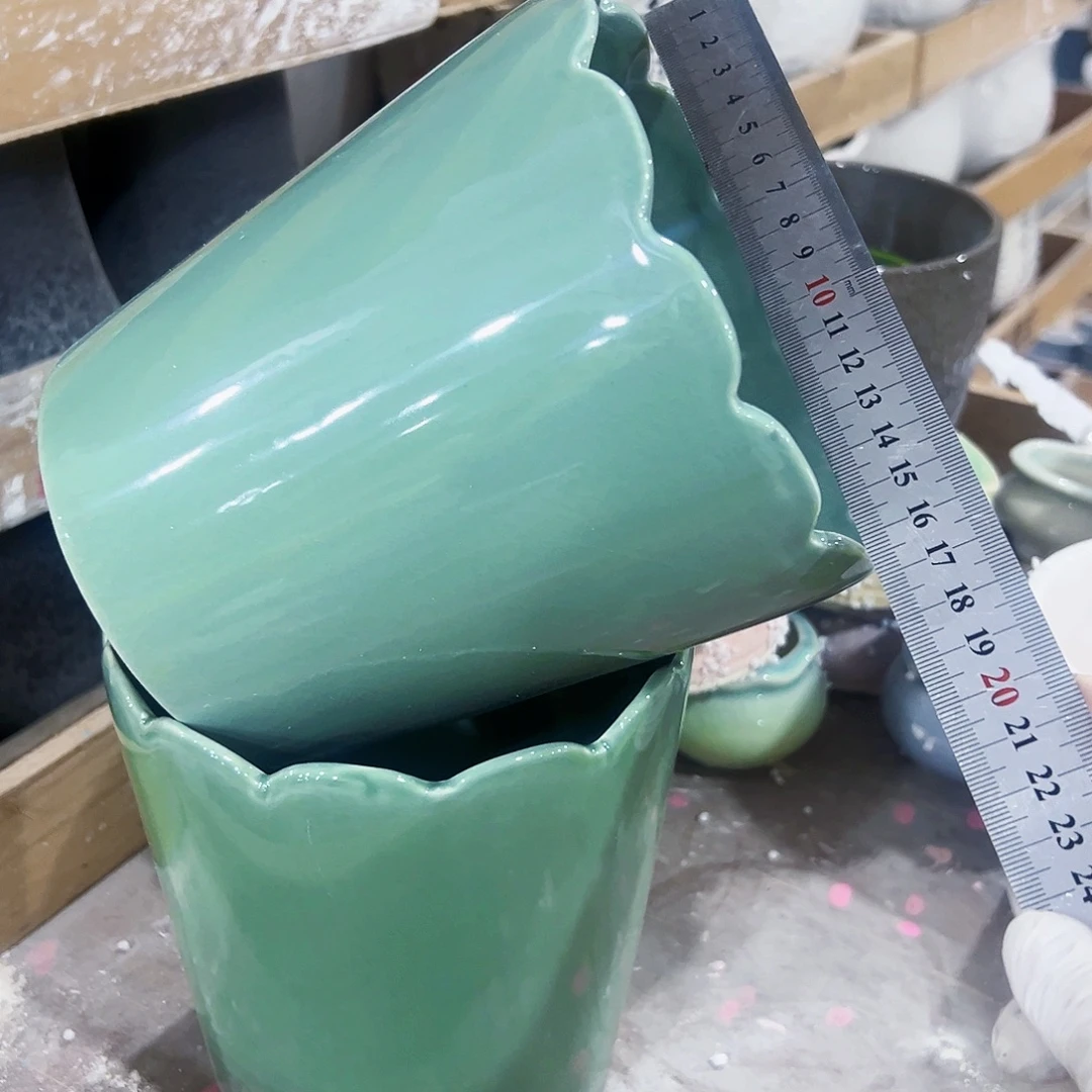 有孔，外贸尾单陶瓷花盆凑单10米包邮