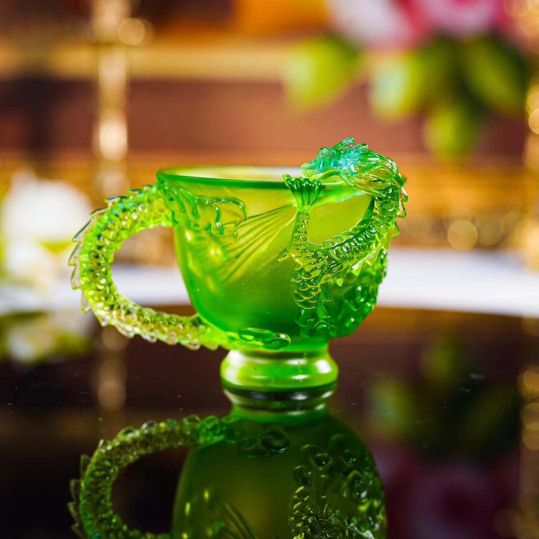 【欧美外单M0298】古法琉璃龙杯欧式轻奢高档吉祥如意个性浮雕