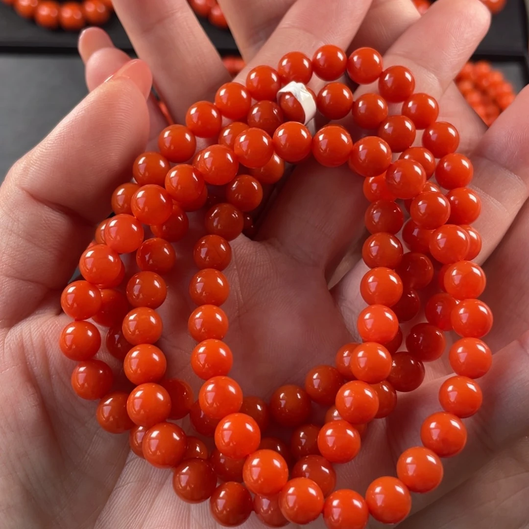 来***看南红玛瑙未镶嵌手链妞7