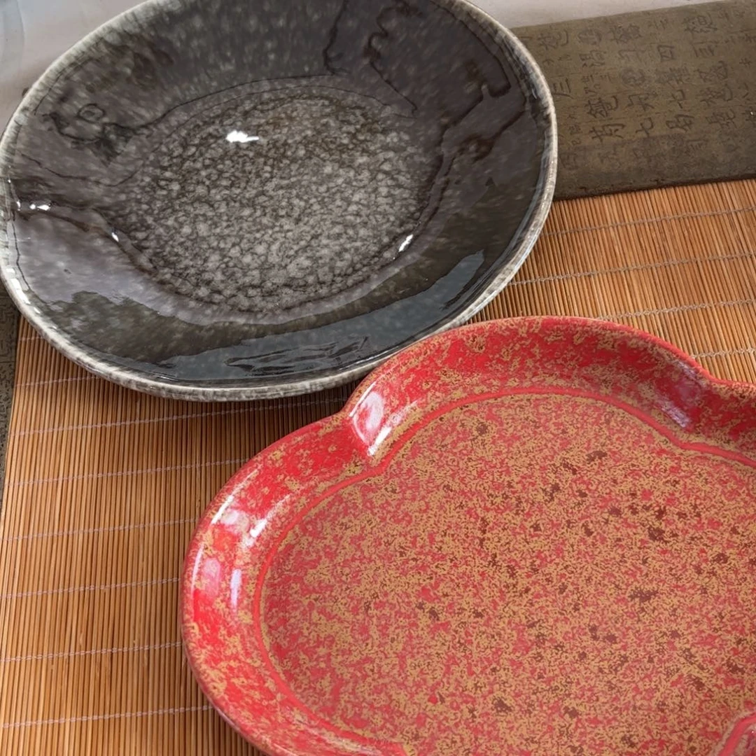 瓷景德镇粗陶复古盘碗微瑕