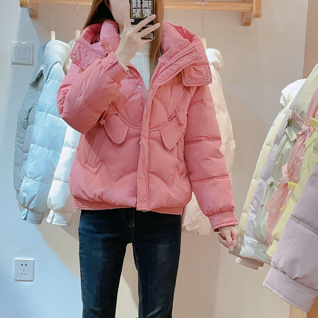 来米家 冬季新款洋气显瘦连帽减龄棉服外套