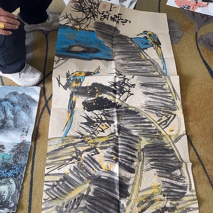 雲***间国画68/68田间手绘画芯