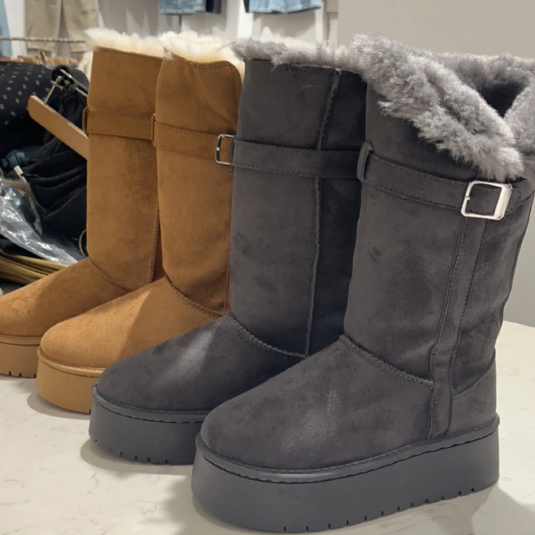 S-19冬季加绒厚底高筒雪地靴