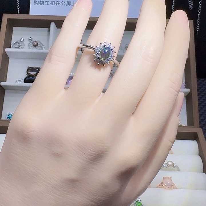 欧泊银S925镶嵌戒指