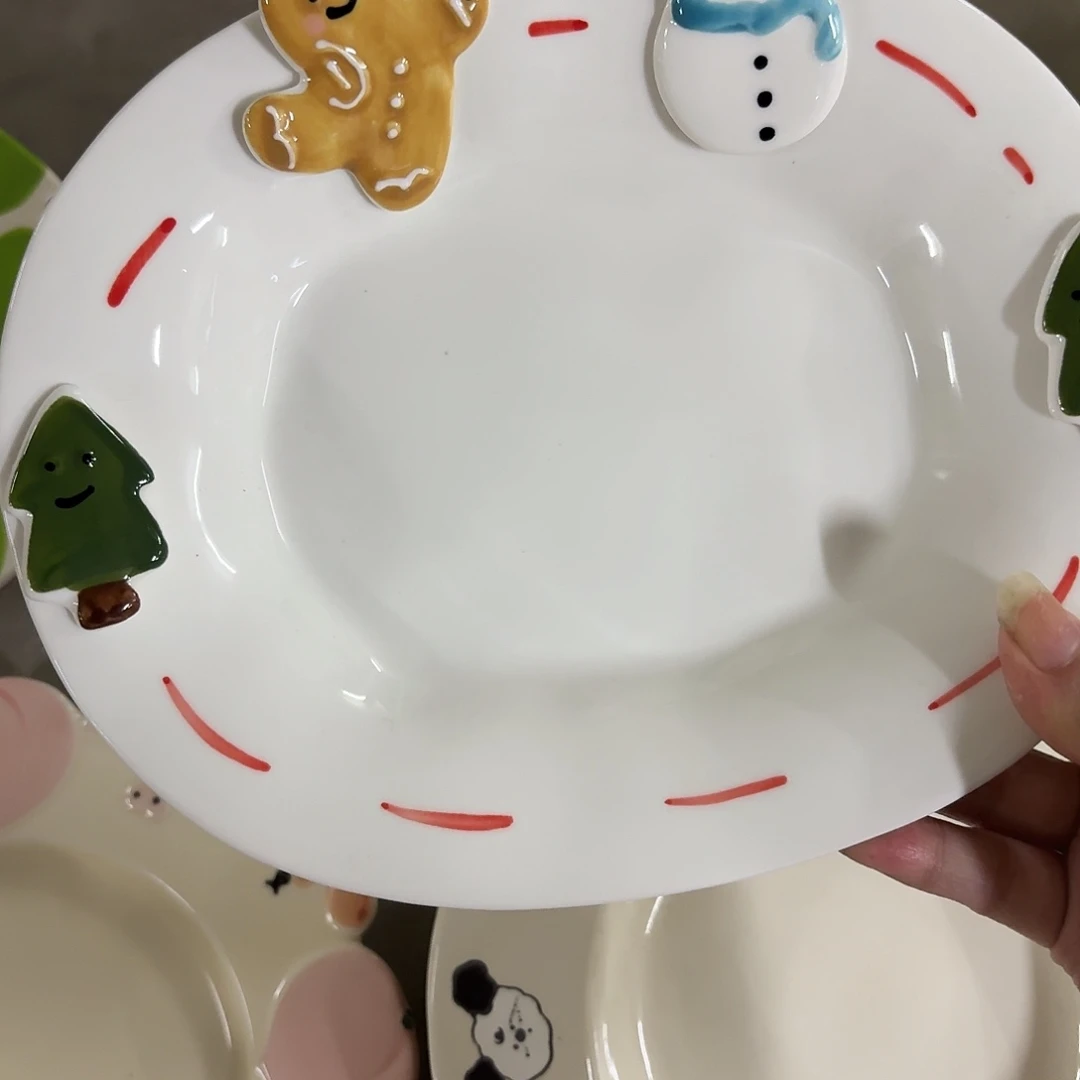 搪瓷微瑕雪人盘一个
