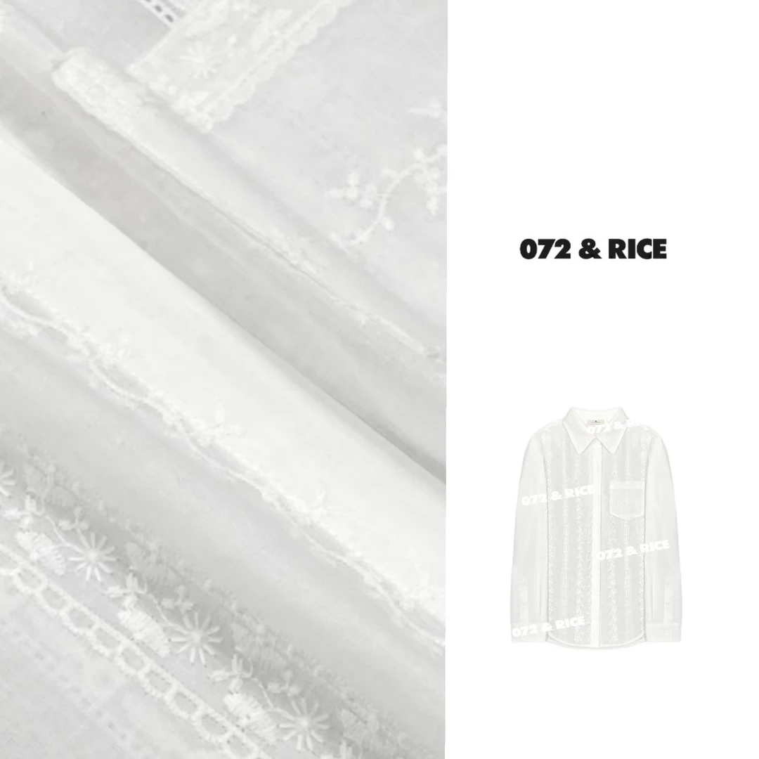 072 & RICE【茜茜公主】100纯棉 夏季休闲翻领长袖衬衫 32W213Z*