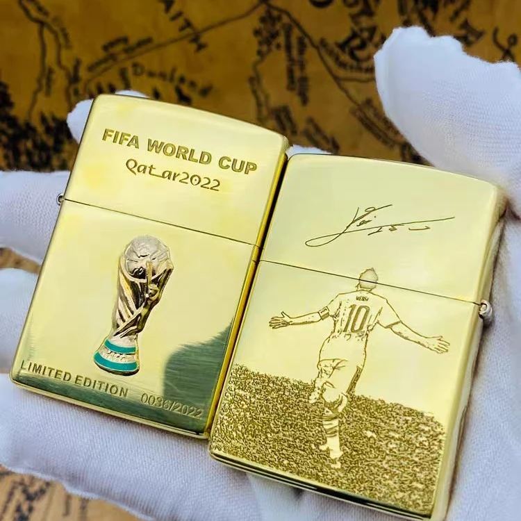 Zippo打火机铜盔甲足球杯梅老板DY9902DK