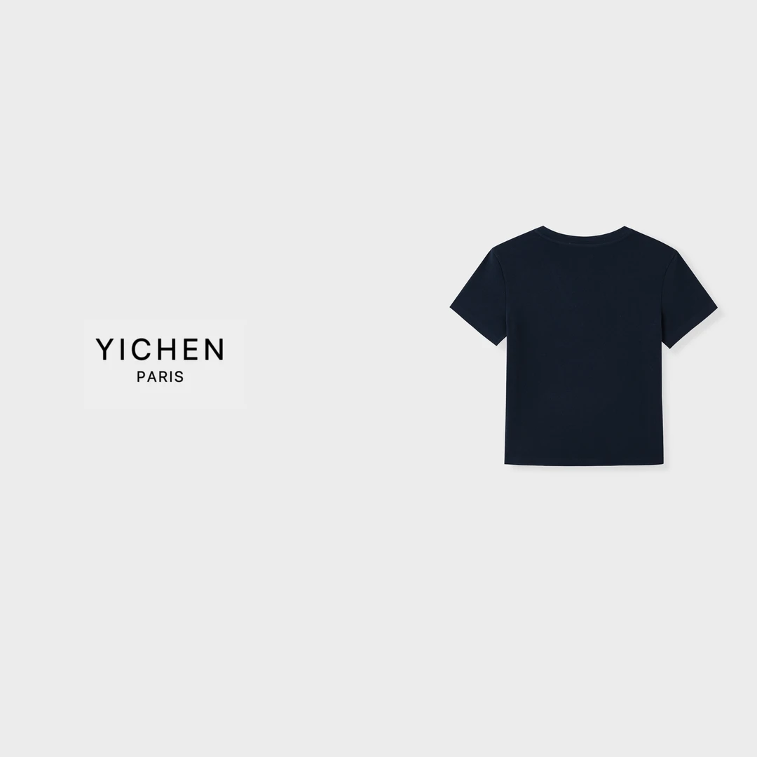 YC 双色领刺绣T恤-3338
