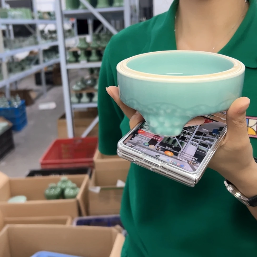 龙泉云间青瓷小米茶器