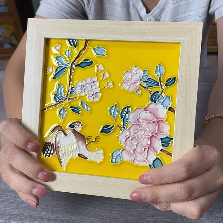 竖款纯手工制作瓷板画15/15