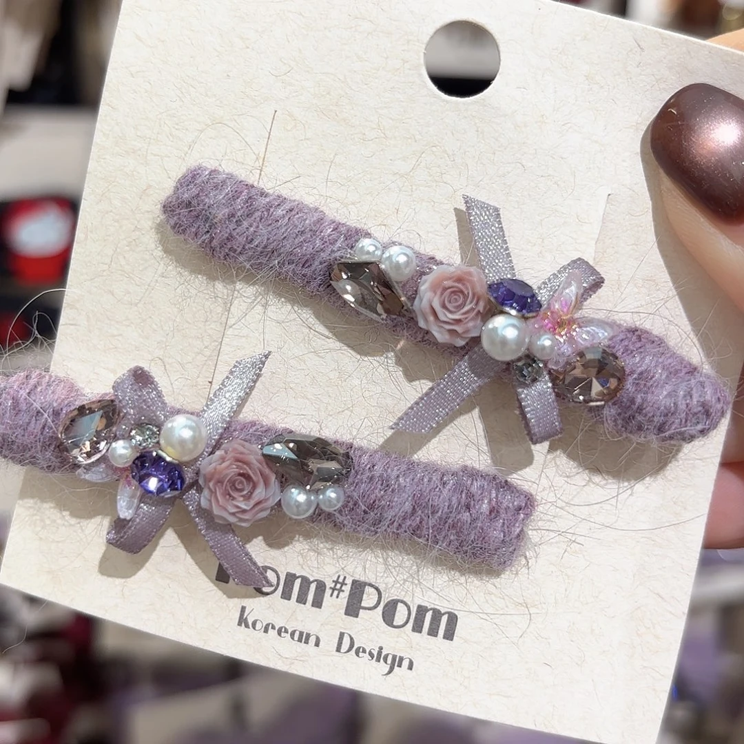 布艺铁合金玫瑰花压夹