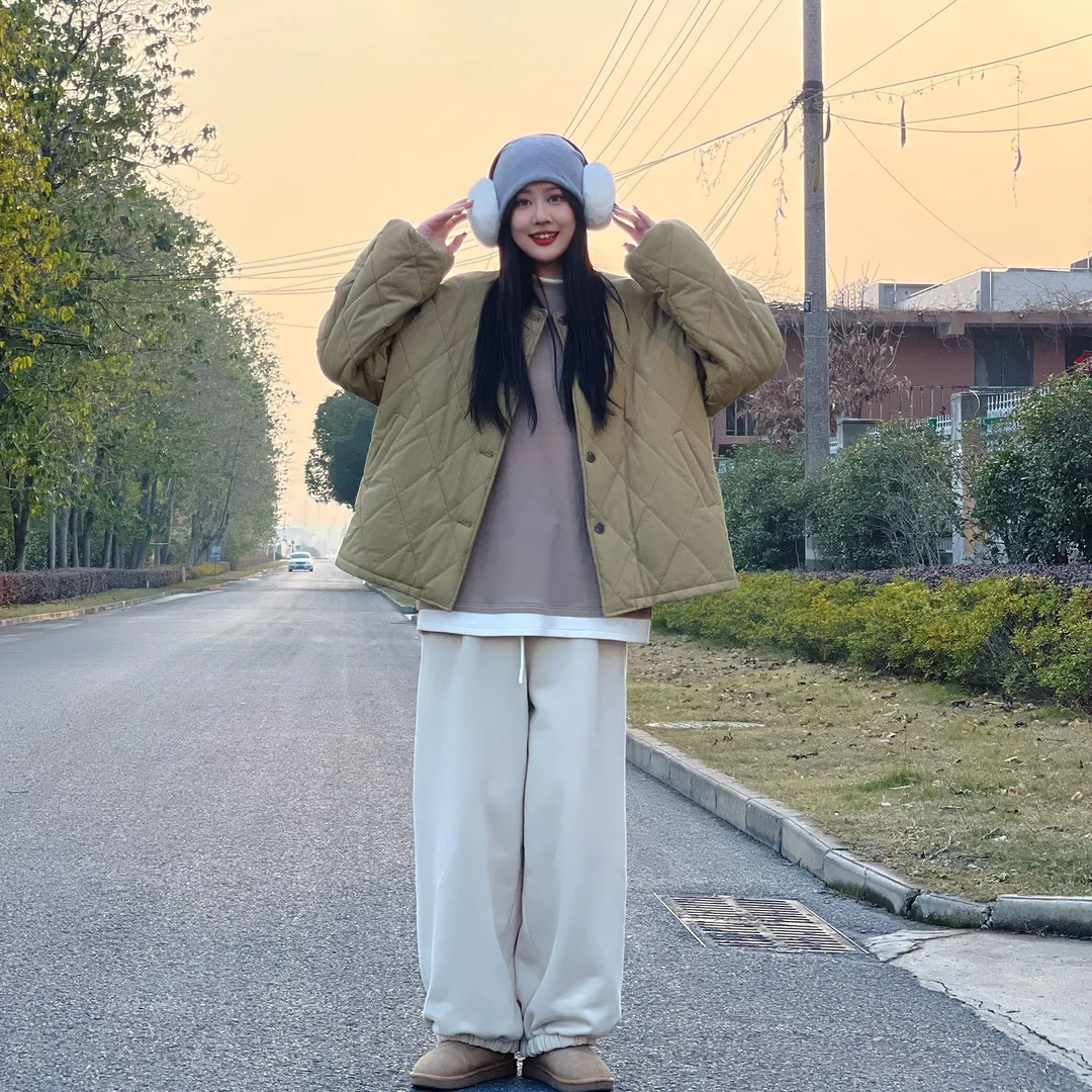 橘子罐头24新款棉服时尚复古休闲百搭宽松加厚保暖冬季棉服外套