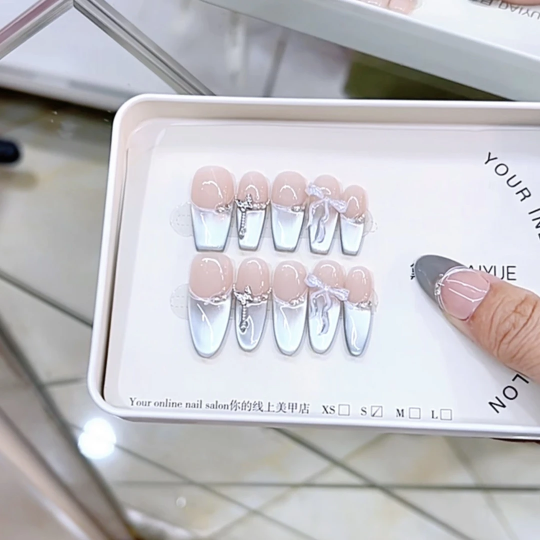 3000 NAIL “海盐精灵”设计师高定原创纯手工高级感猫眼显白穿戴甲