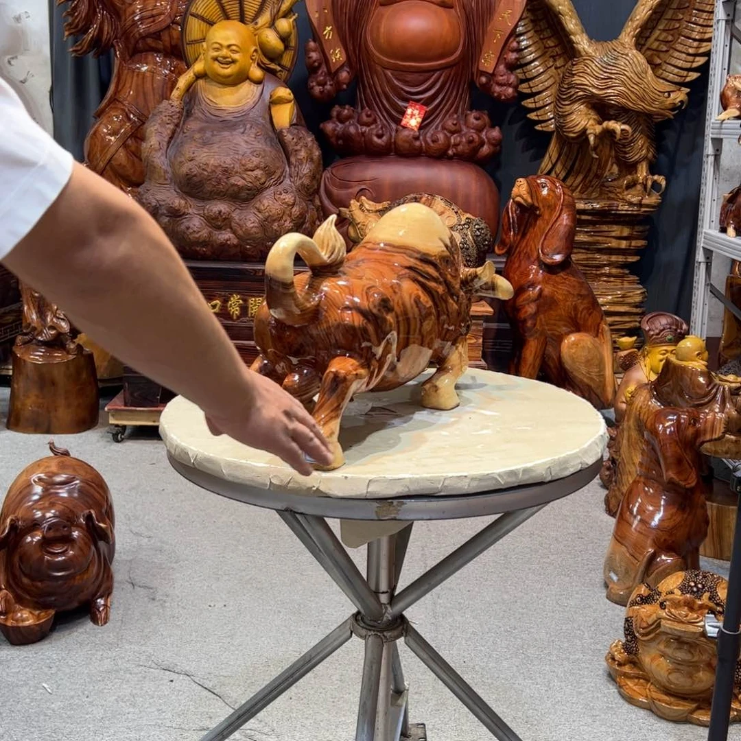 以***本香樟木香樟木材质牛牛摆件