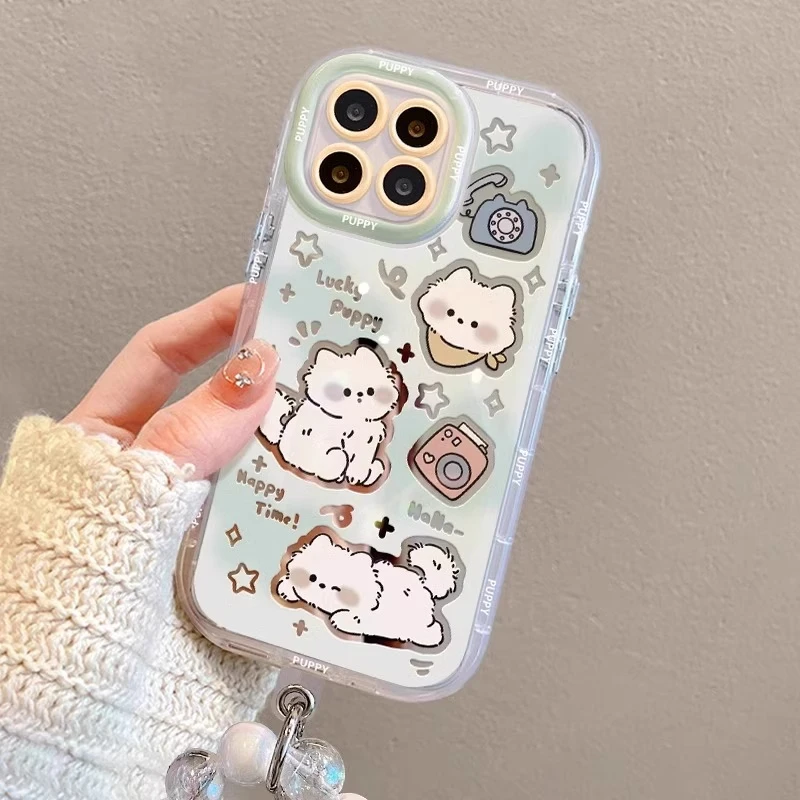 适用vivox200pro手机壳卡通vov保护套x200全包80防摔卡通小白狗