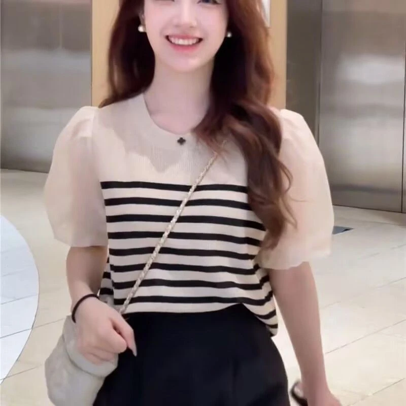 胖mm大码女装正肩条纹短袖t恤爆款2025夏季新款时尚外穿洋气穿搭