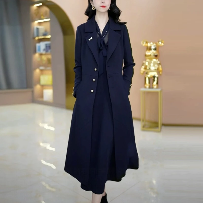 轻奢中长款洋气连衣裙套装秋季新款爆款气质高级感显瘦两件套裙子