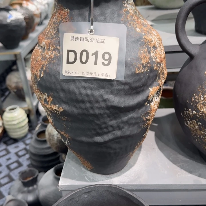 诺***舟瓷片景德镇高温花器编码019高36口10默认无孔